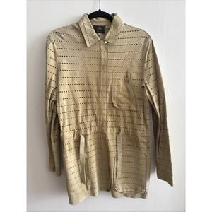 Vintage 90s Fendi Perforated Suede Monogram Leather Unisex Jacket